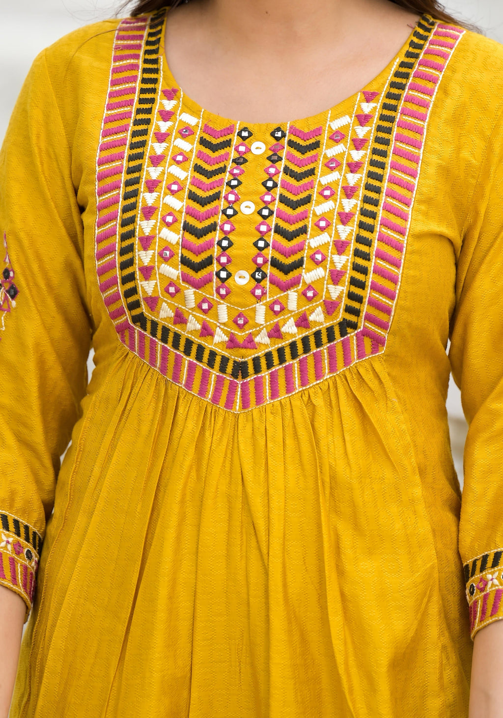 Juniper Women's Yellow Cotton Blend Solid Kurta Set