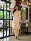 Juniper Women's Brown Floral Printed Cotton Kurta & Pant Set With Lace & Buttons