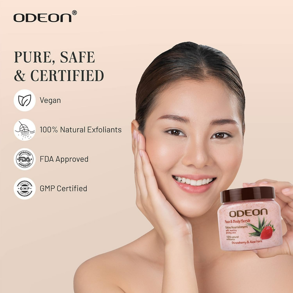 Odeon Strawberry & Aloe Vera Face and Body Scrub