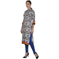 Kanoor Women's Multi Rayon Straight Kurti