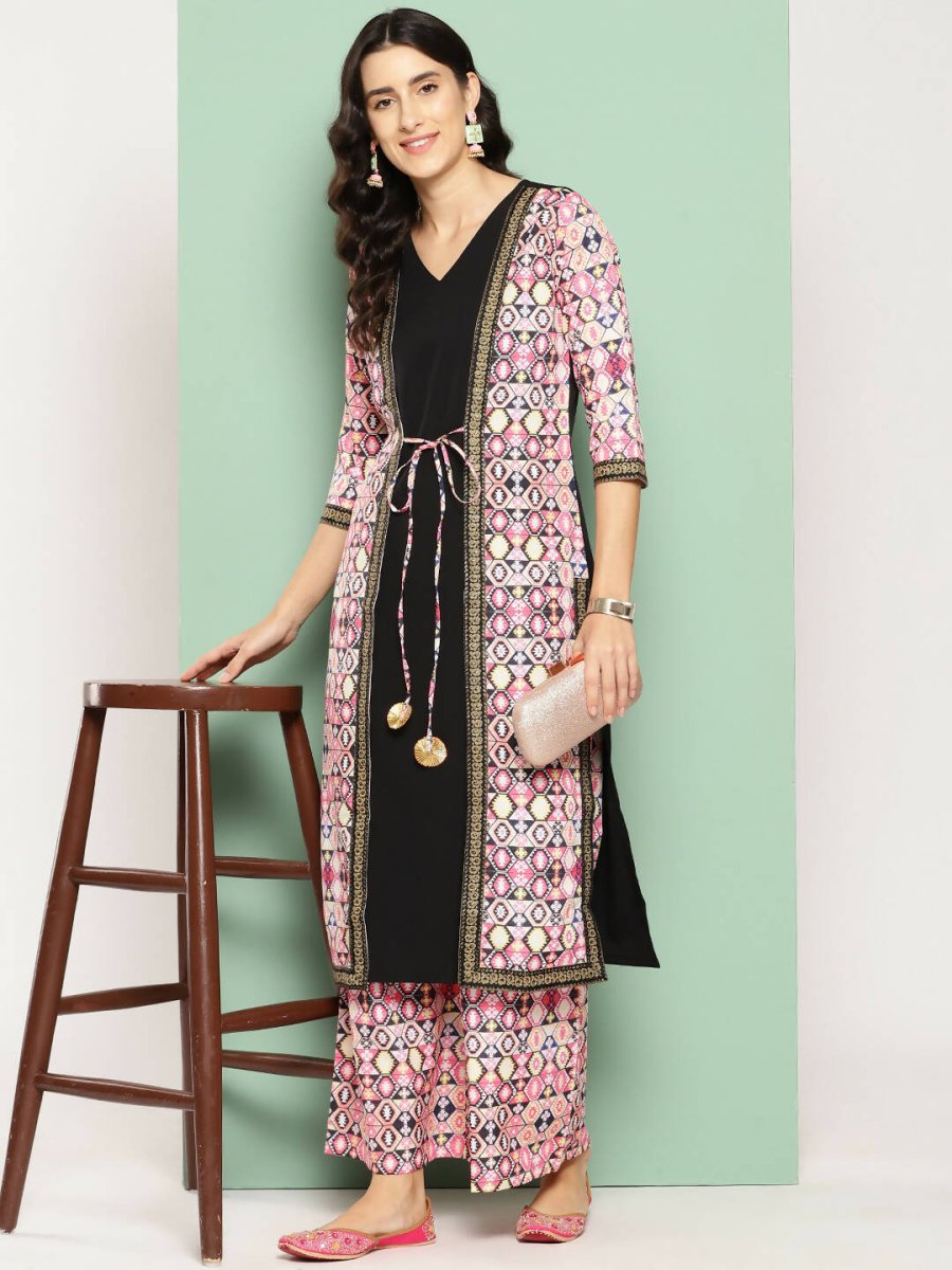 Ahalyaa Women's Traditional wear Kurta Set - Black