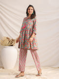 Janasya Sage Cambric Floral Co-Ords