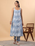 Janasya Blue Cambric Ethnic Motifs Set