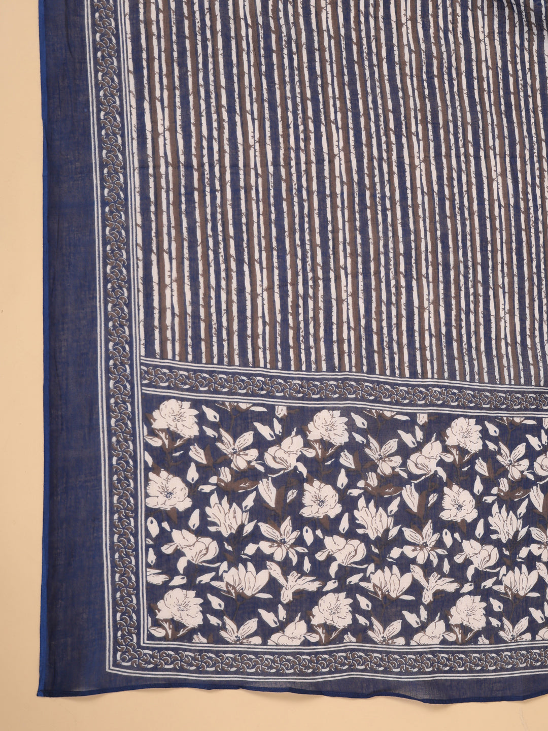 Janasya Blue Cambric Floral Set