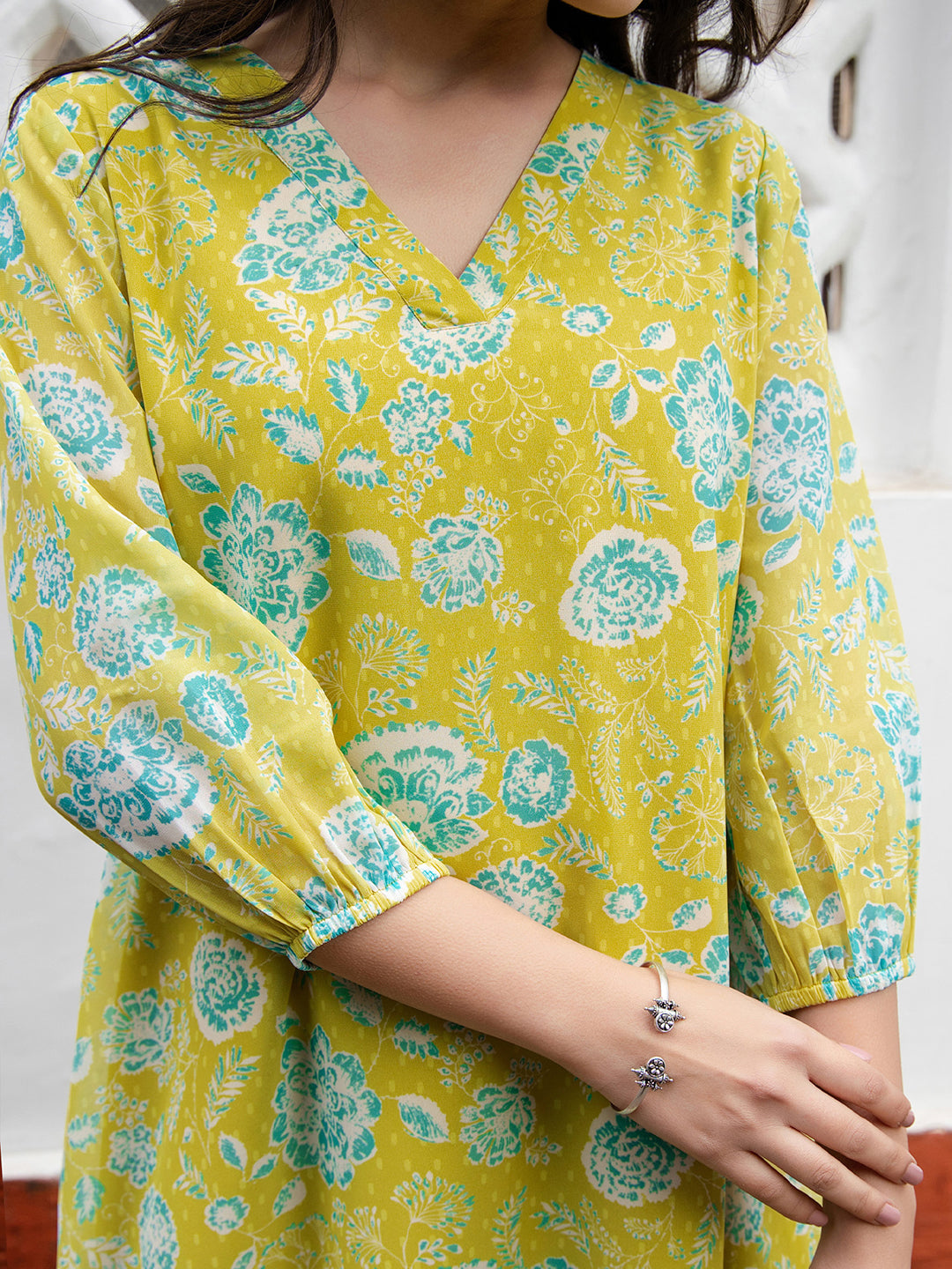 Janasya From Style Master Georgette Floral Regular Tunic