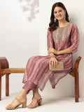 Janasya Dark Silk Blend Tie & dye Straight Kurta Set