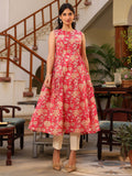 Janasya Bright Cotton Floral A-Line Kurta