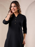 Janasya Light Cotton Solid Straight Kurta