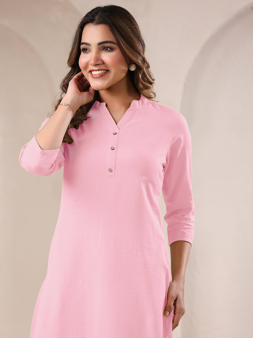 Janasya Light Cotton Solid Straight Kurta