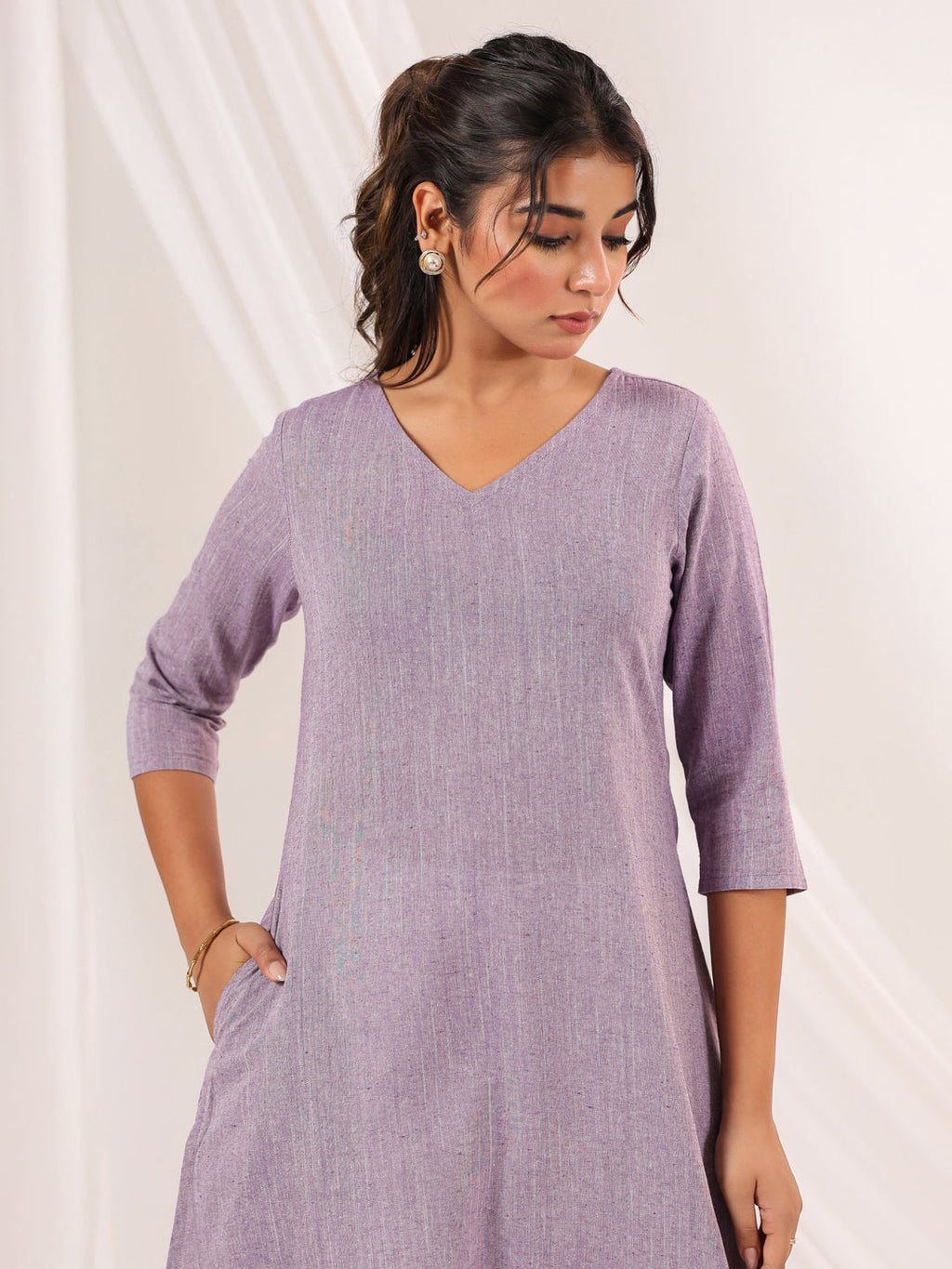 Janasya Light Cotton Solid Straight Kurta