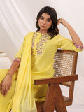 Janasya Light Dobby Cotton Embroidered Straight Kurta Set
