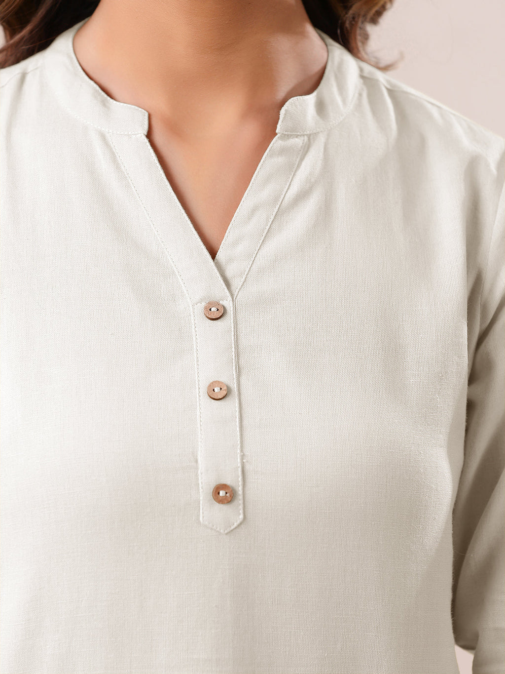 Janasya Light Cotton Solid Straight Top