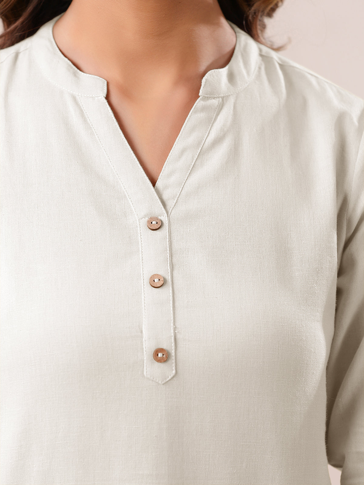 Janasya Light Cotton Solid Straight Top