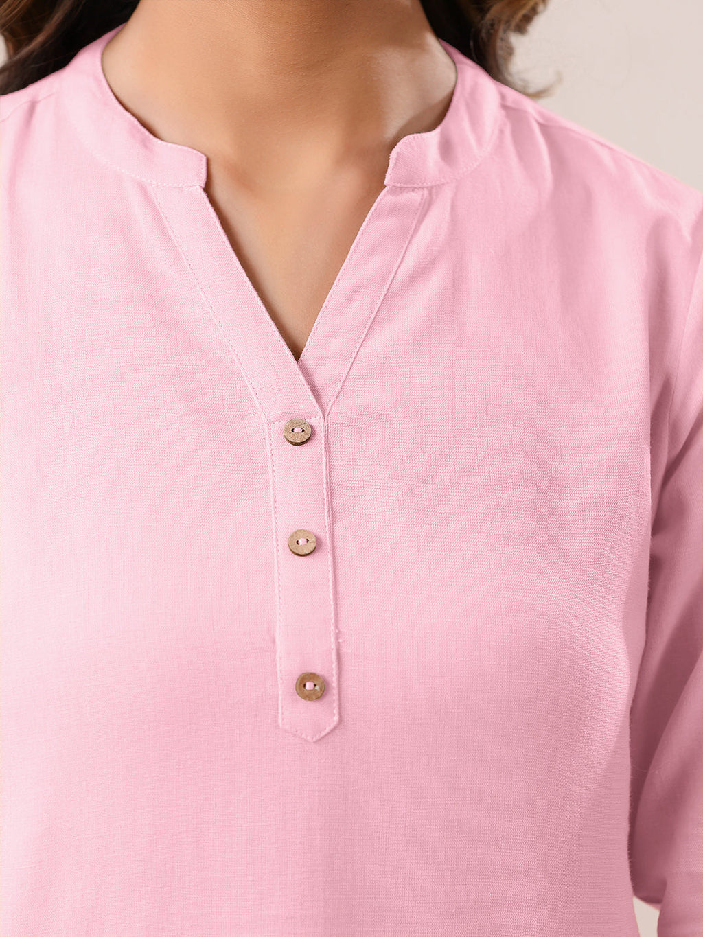 Janasya Light Cotton Solid A-Line Top
