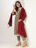 Janasya Light Cotton Floral Anarkali Kurta Set