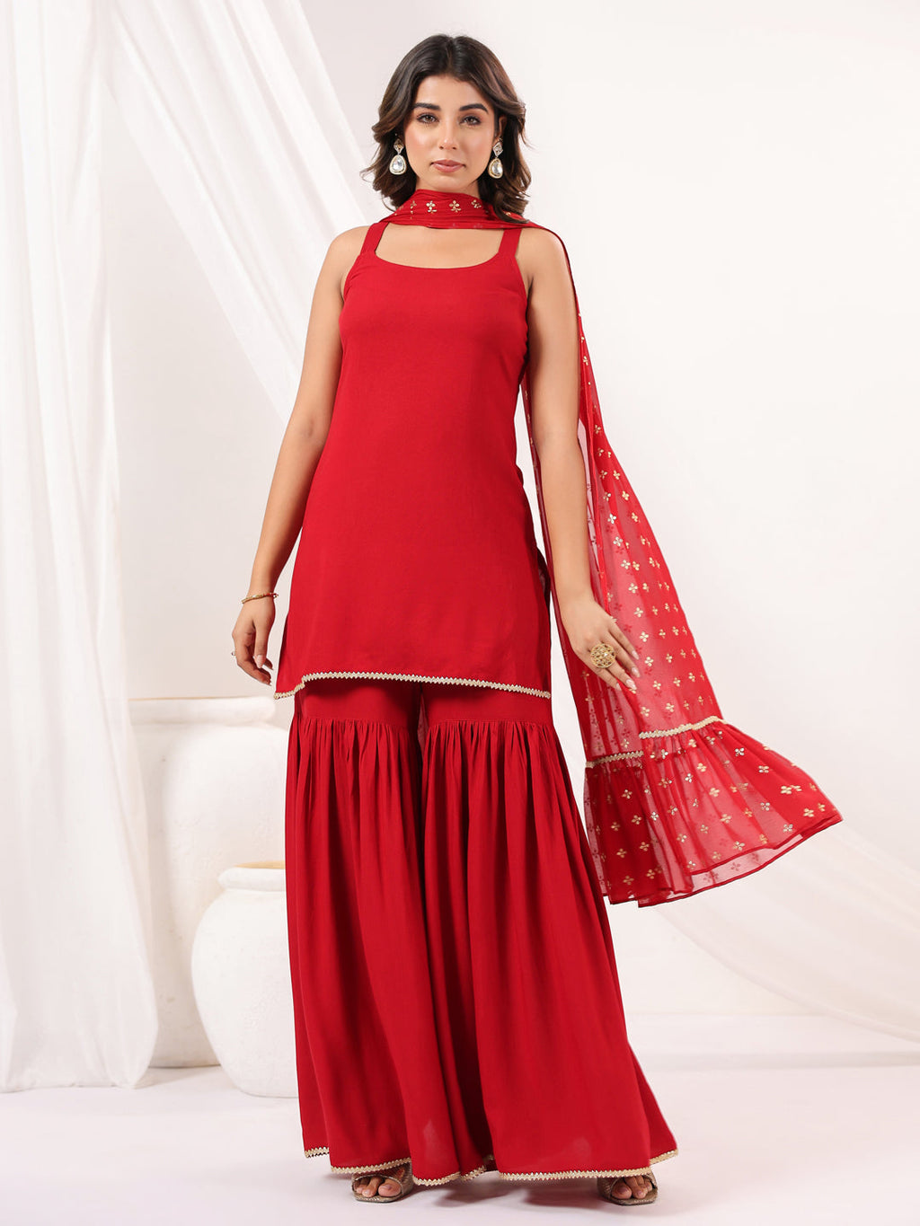 Janasya Dark Rayon Solid Straight Kurta Set