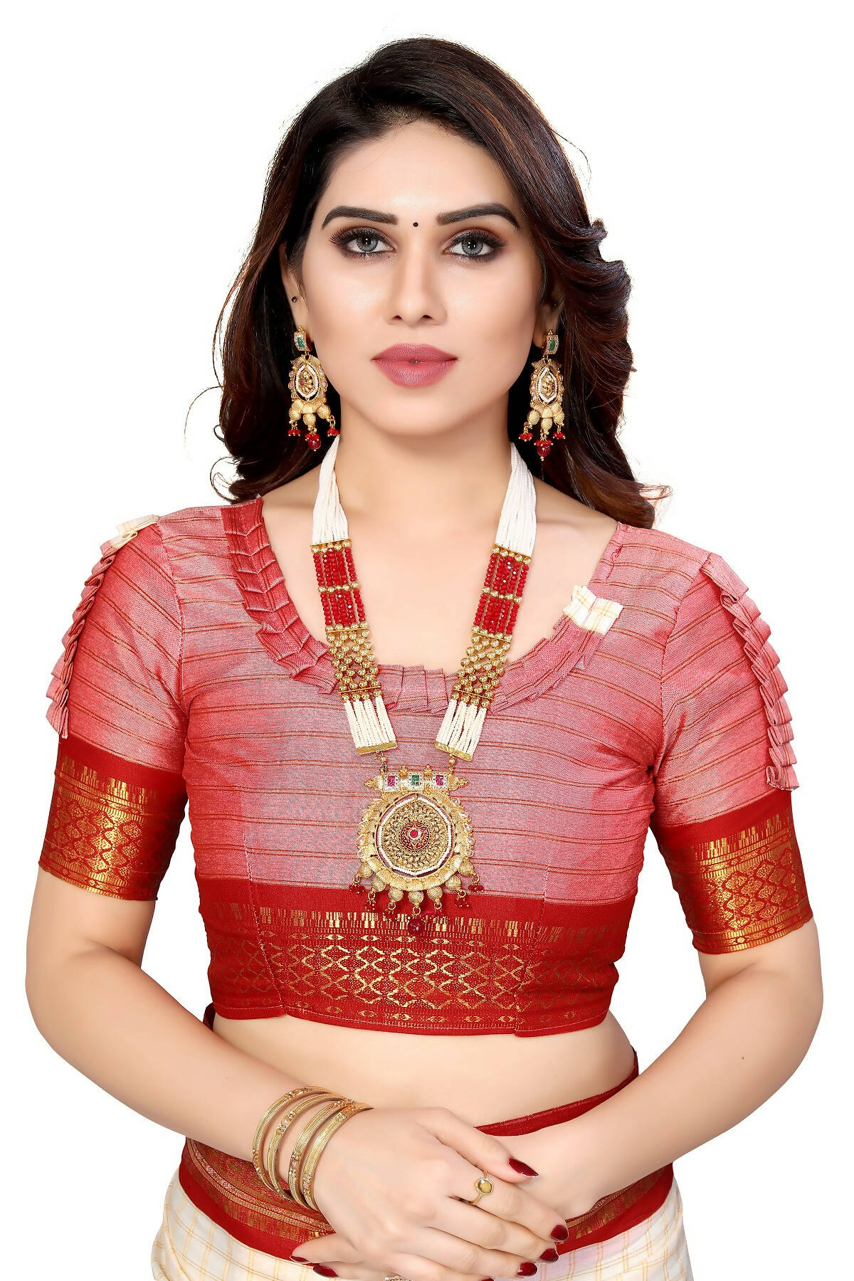 Vamika Weaving White Cotton Silk Saree