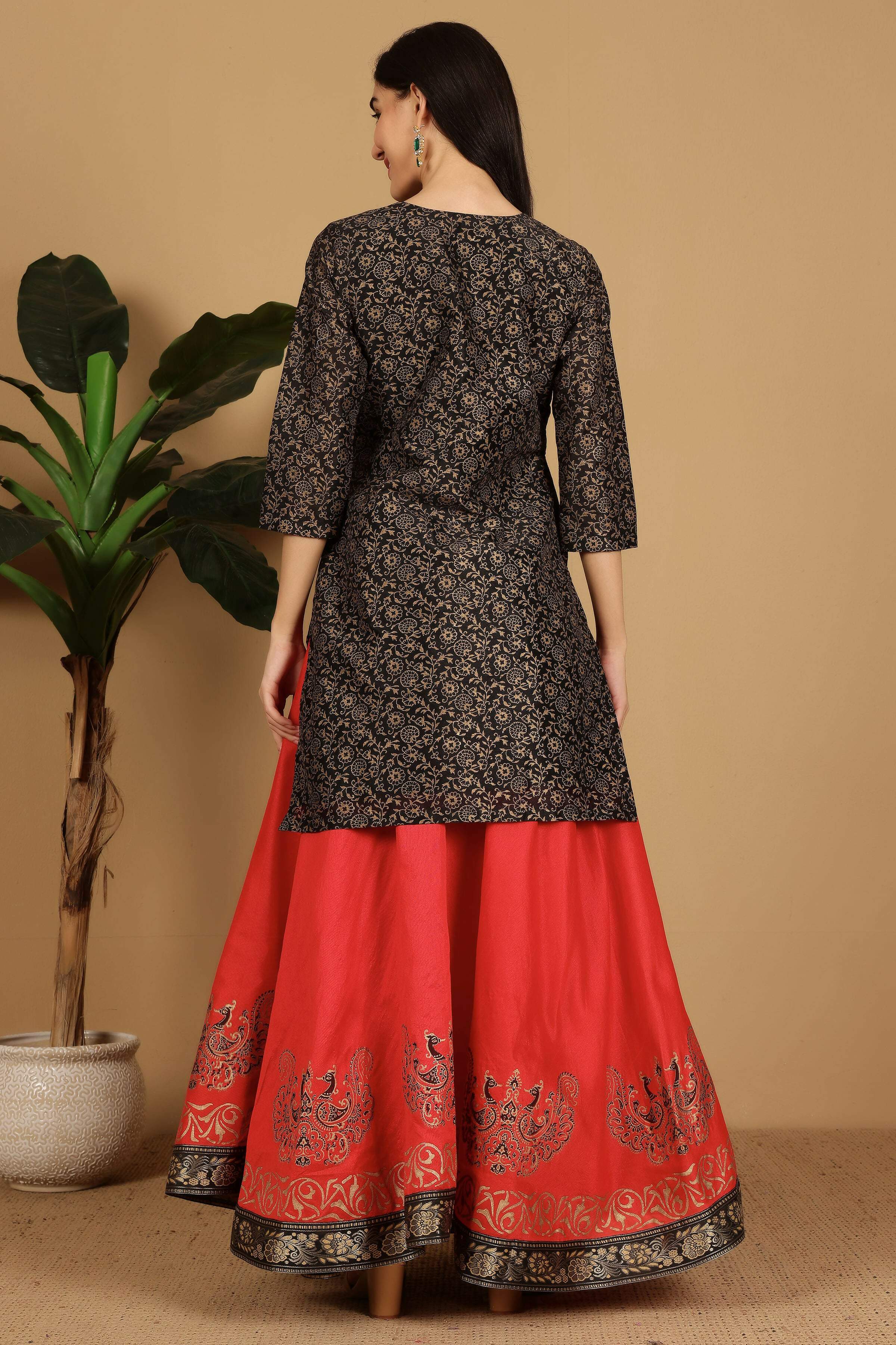 Joban Fashion Black Silk Lehenga Set