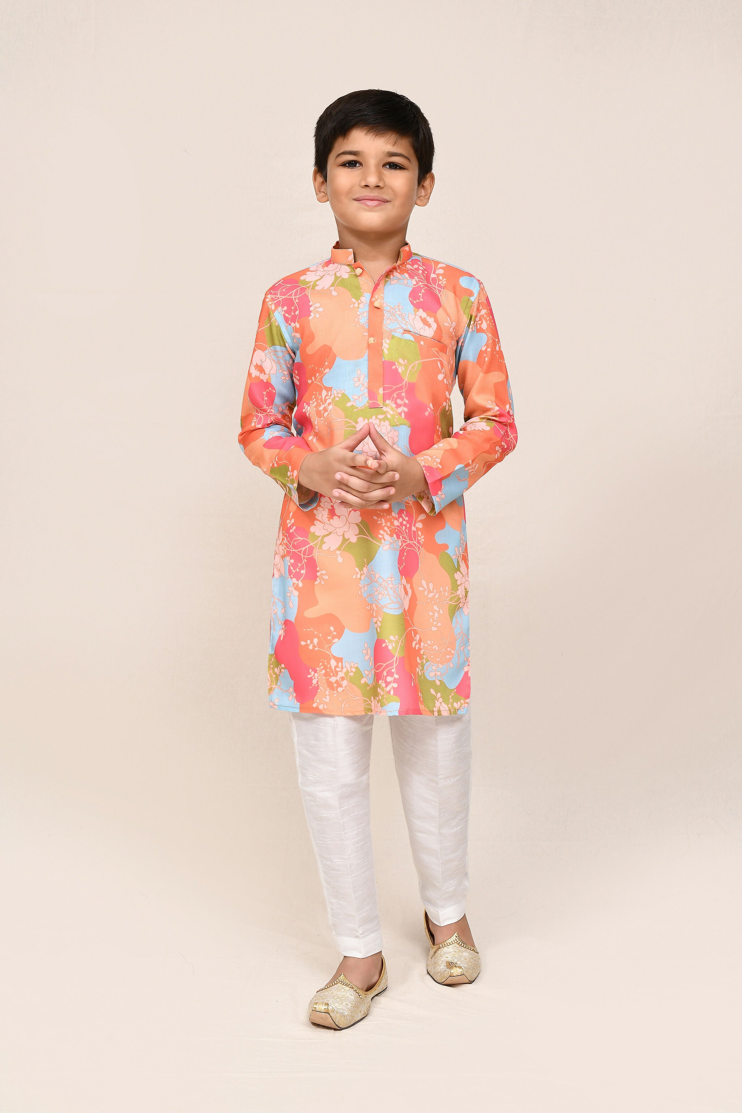 Joban Fashion Linen Cotton Multicolor Kurta With Straight Fit Pant