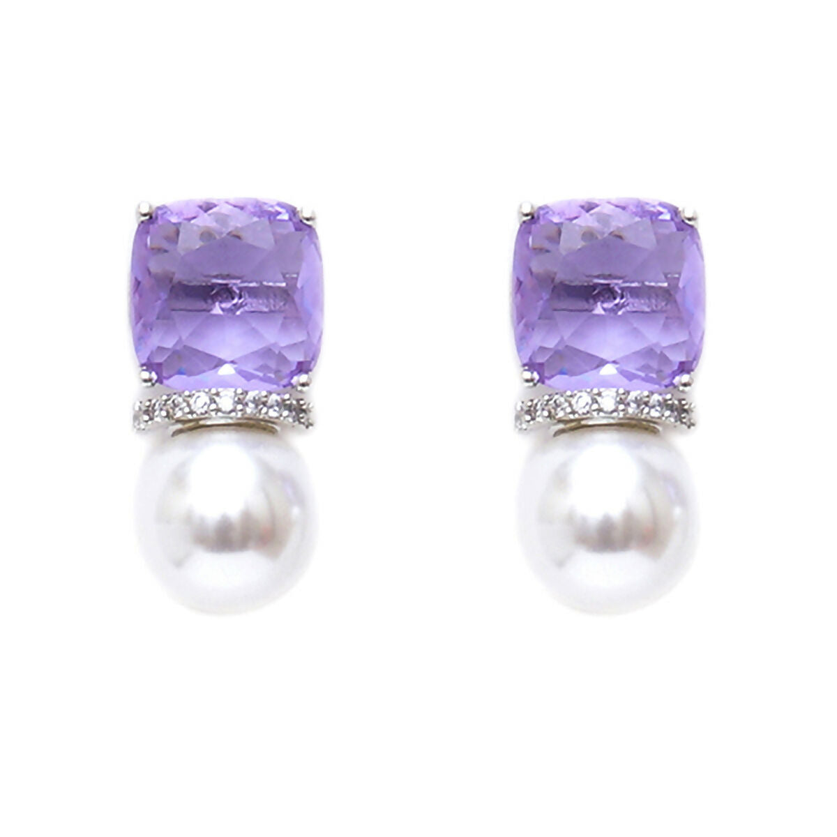 Purple Pearl Studs- Ruby Raang