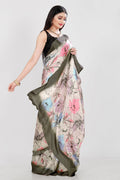Jyoti Fashion Women's Multicolor Pure Japan Satin Digital Printed Designer Saree with Blouse