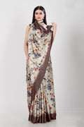 Jyoti Fashion Women's Multicolor Pure Japan Satin Digital Printed Designer Saree with Blouse