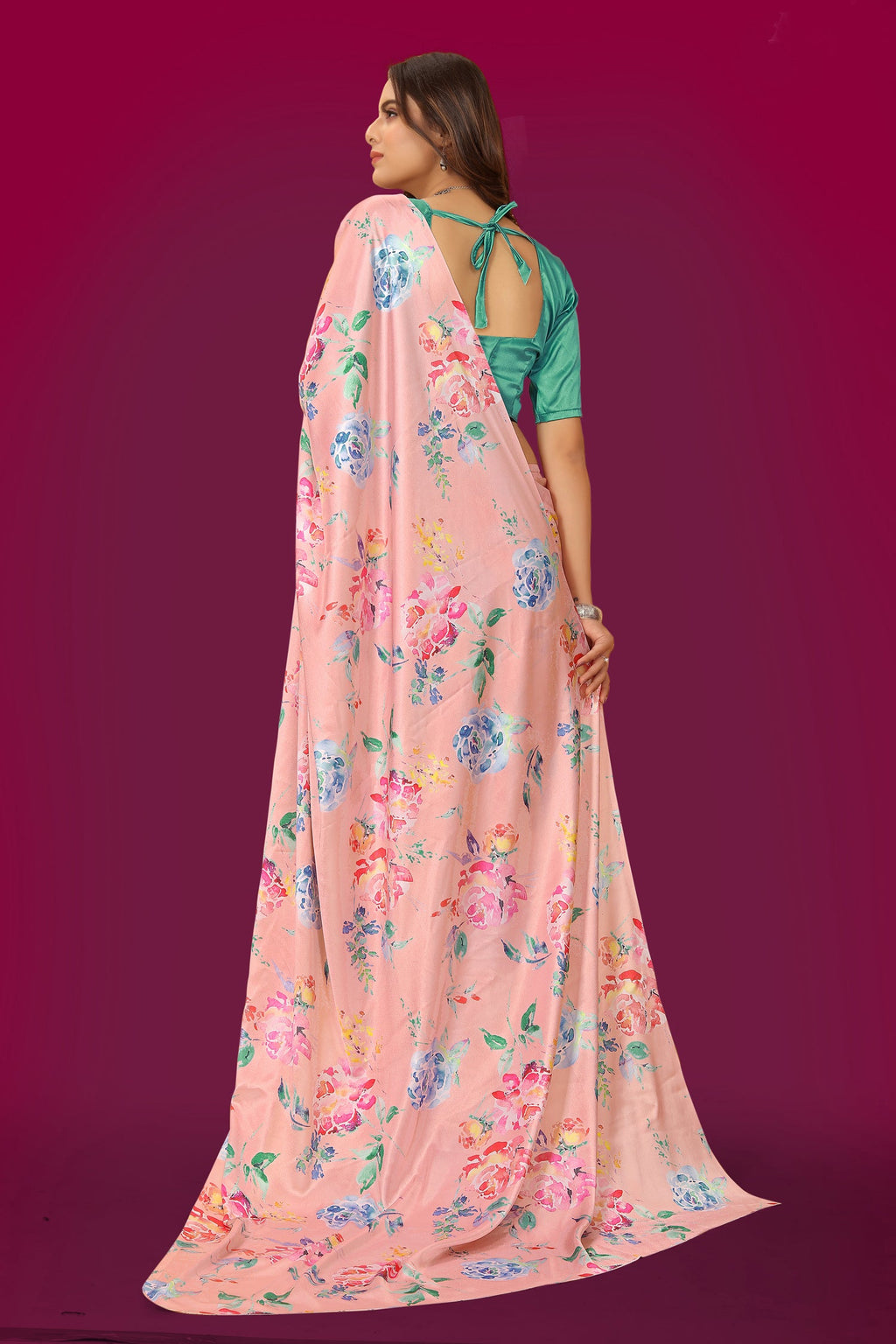 Jyoti Fashion Women's Multicolor Pure Japan Satin Digital Printed Designer Saree with Blouse