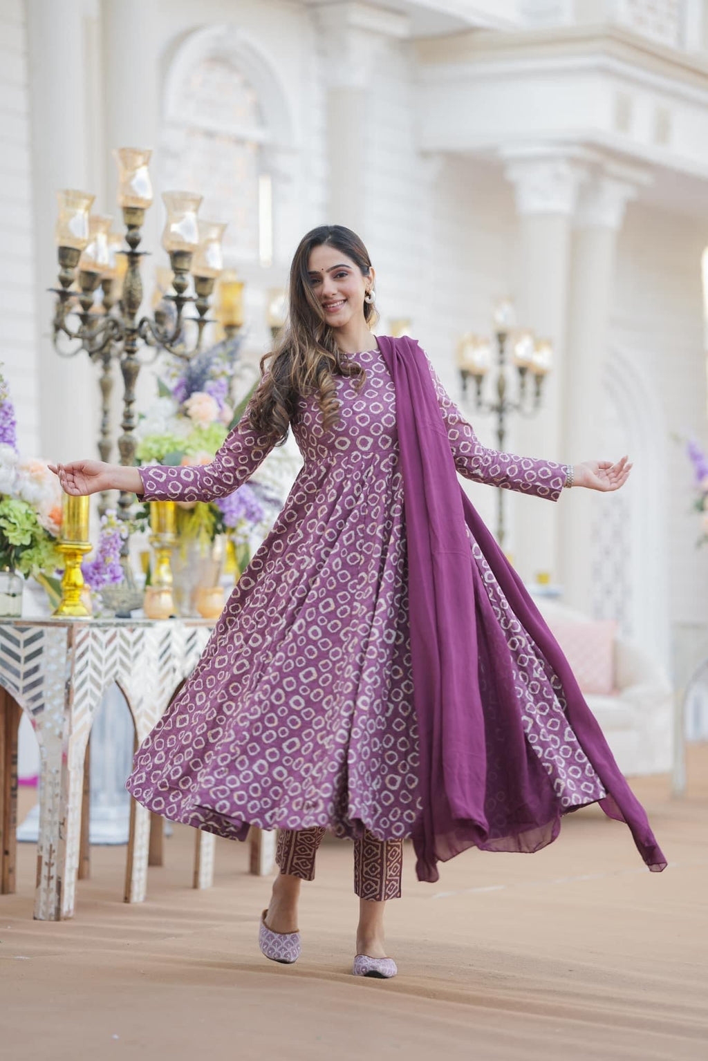 Jyoti Fashion Women's Purple Cotton Silk Heavy Digital Printed Kurta Set