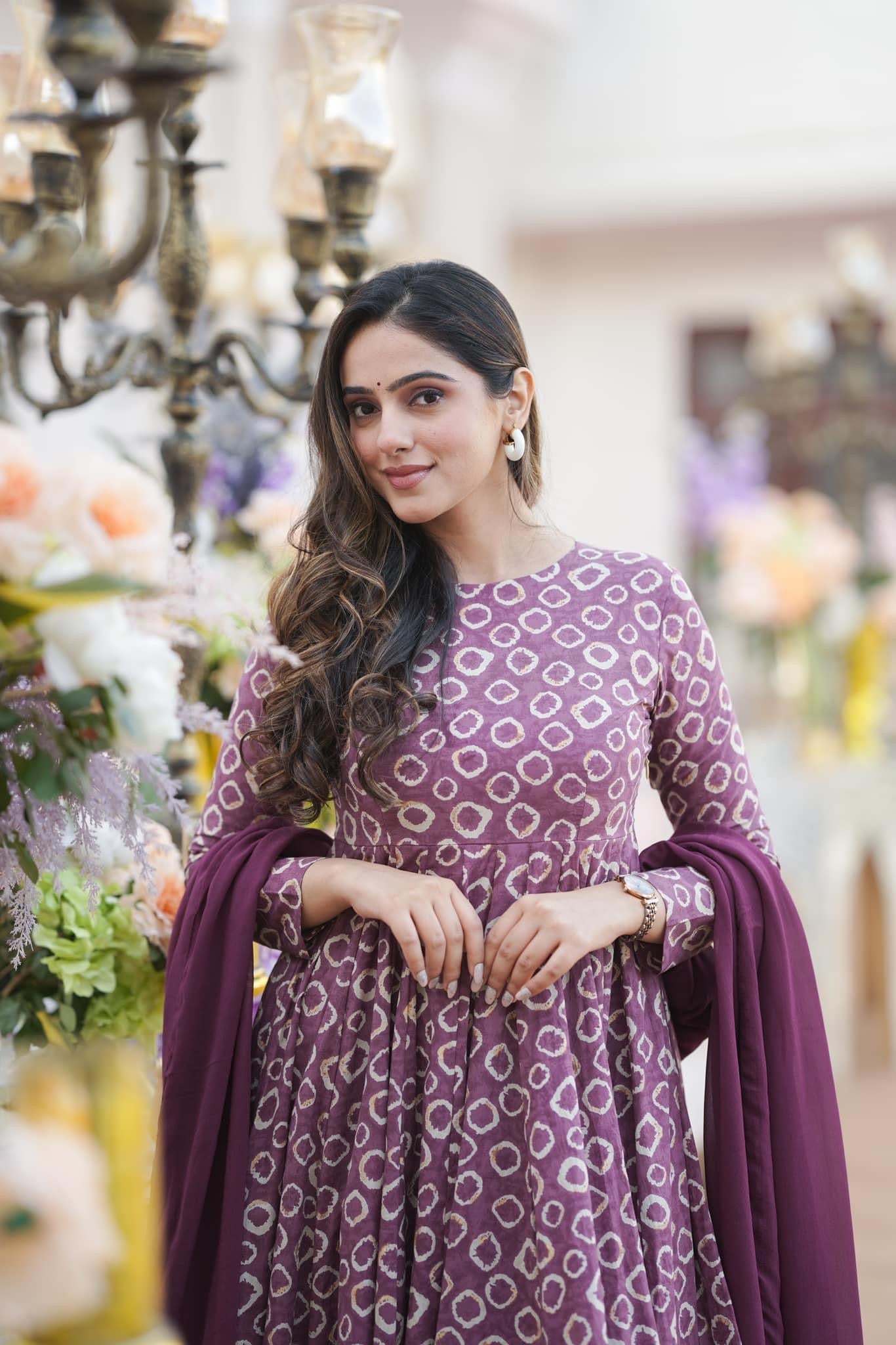 Jyoti Fashion Women's Purple Cotton Silk Heavy Digital Printed Kurta Set