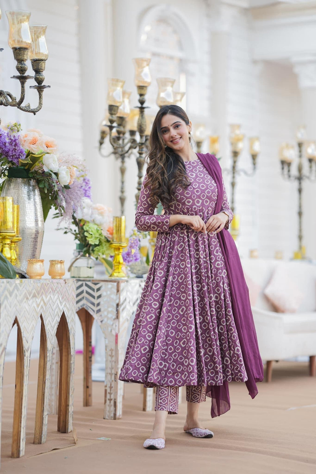 Jyoti Fashion Women's Purple Cotton Silk Heavy Digital Printed Kurta Set