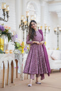 Jyoti Fashion Women's Purple Cotton Silk Heavy Digital Printed Kurta Set