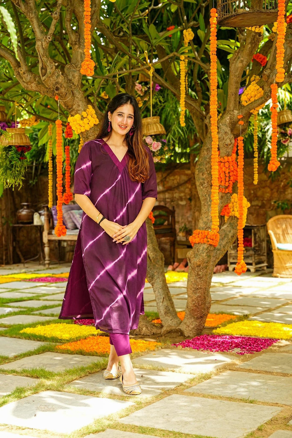 Jyoti Fashion Women's Purple Pure Muslin Heavy Digital Printed Kurta Set