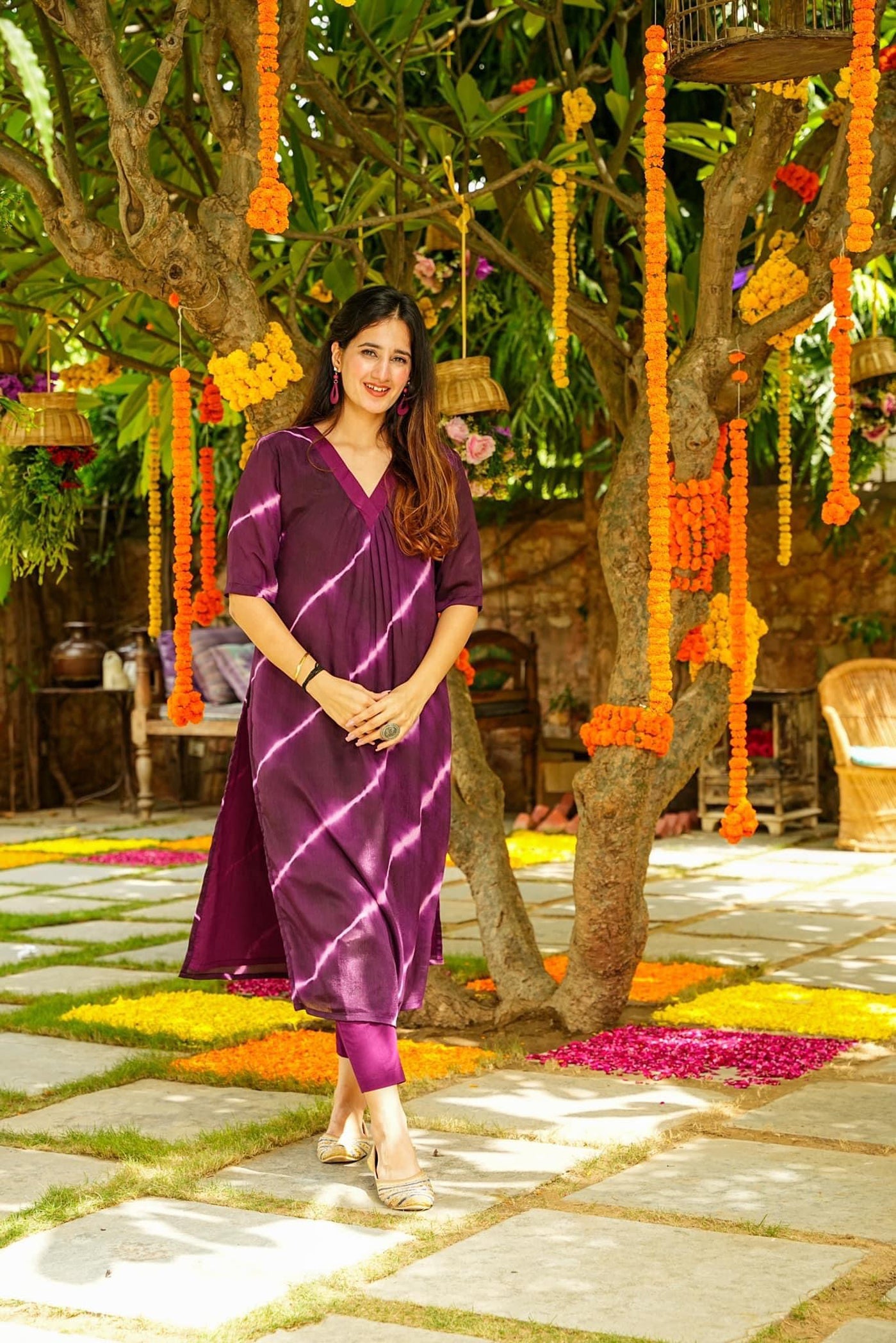 Jyoti Fashion Women's Purple Pure Muslin Heavy Digital Printed Kurta Set