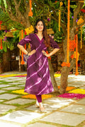 Jyoti Fashion Women's Purple Pure Muslin Heavy Digital Printed Kurta Set