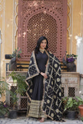 Jyoti Fashion Women's Black Star Georgette Sequins Zari Embroidered Long Anarkali Sets