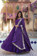 Jyoti Fashion Women's Jamuni Star Georgette Rich Sequins Embroidered Anarkali Set with Dupatta