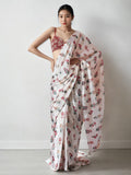 Jyoti Fashion Women's Multicolor Chinon Digital Printed Ready To Wear Saree with Blouse