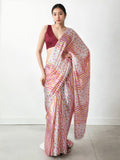 Jyoti Fashion Women's Multicolor Chinon Digital Printed Ready To Wear Saree with Blouse