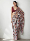 Jyoti Fashion Women's Multicolor Chinon Digital Printed Ready To Wear Saree with Blouse