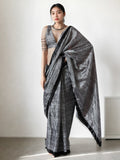 Jyoti Fashion Women's Grey Chinon Digital Printed Ready To Wear Saree with Blouse