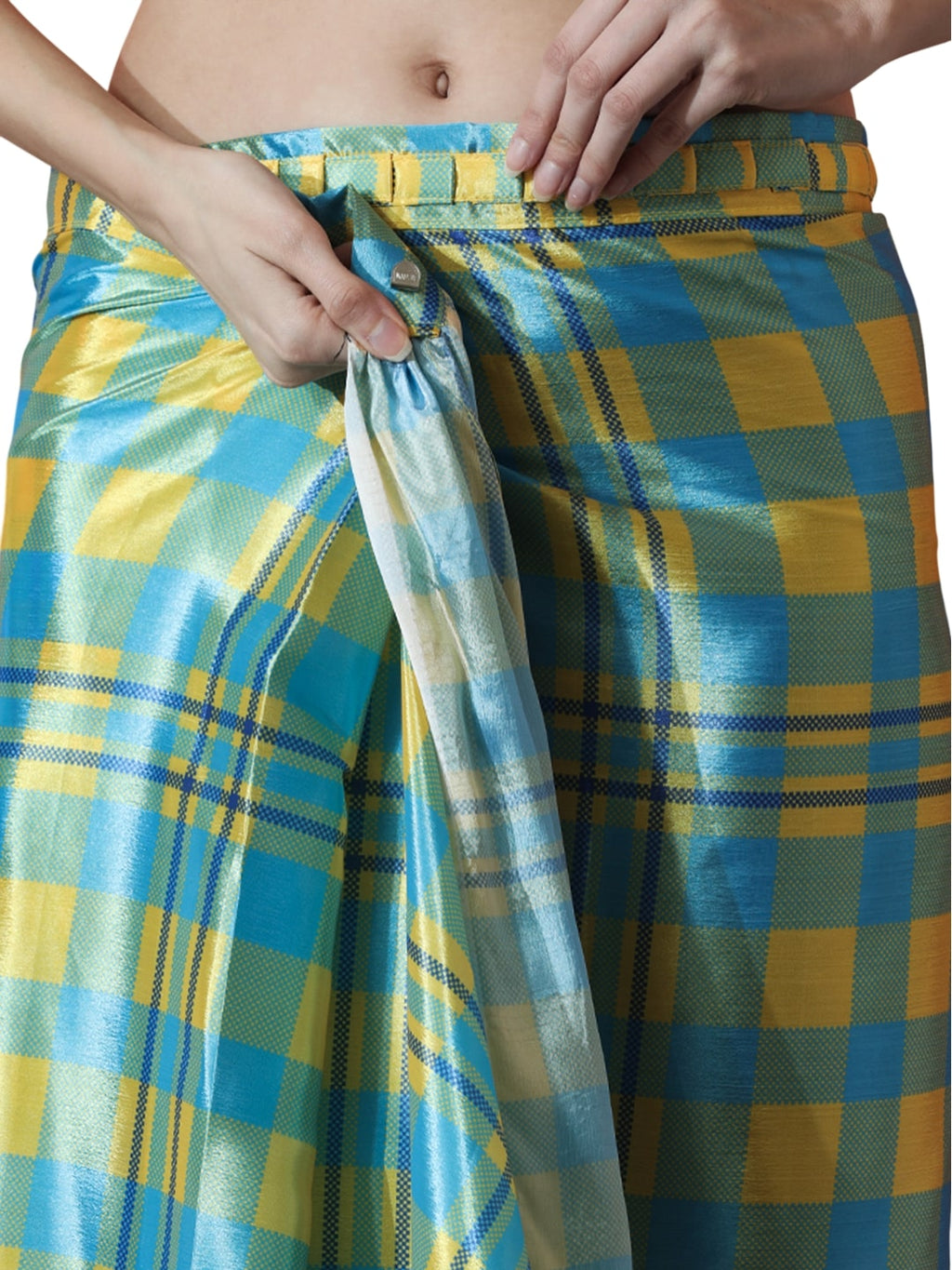 Jyoti Fashion Women's Sky Blue Chinon Digital Printed Ready To Wear Saree with Blouse