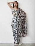 Jyoti Fashion Women's Black Chinon Digital Printed Ready To Wear Saree with Blouse