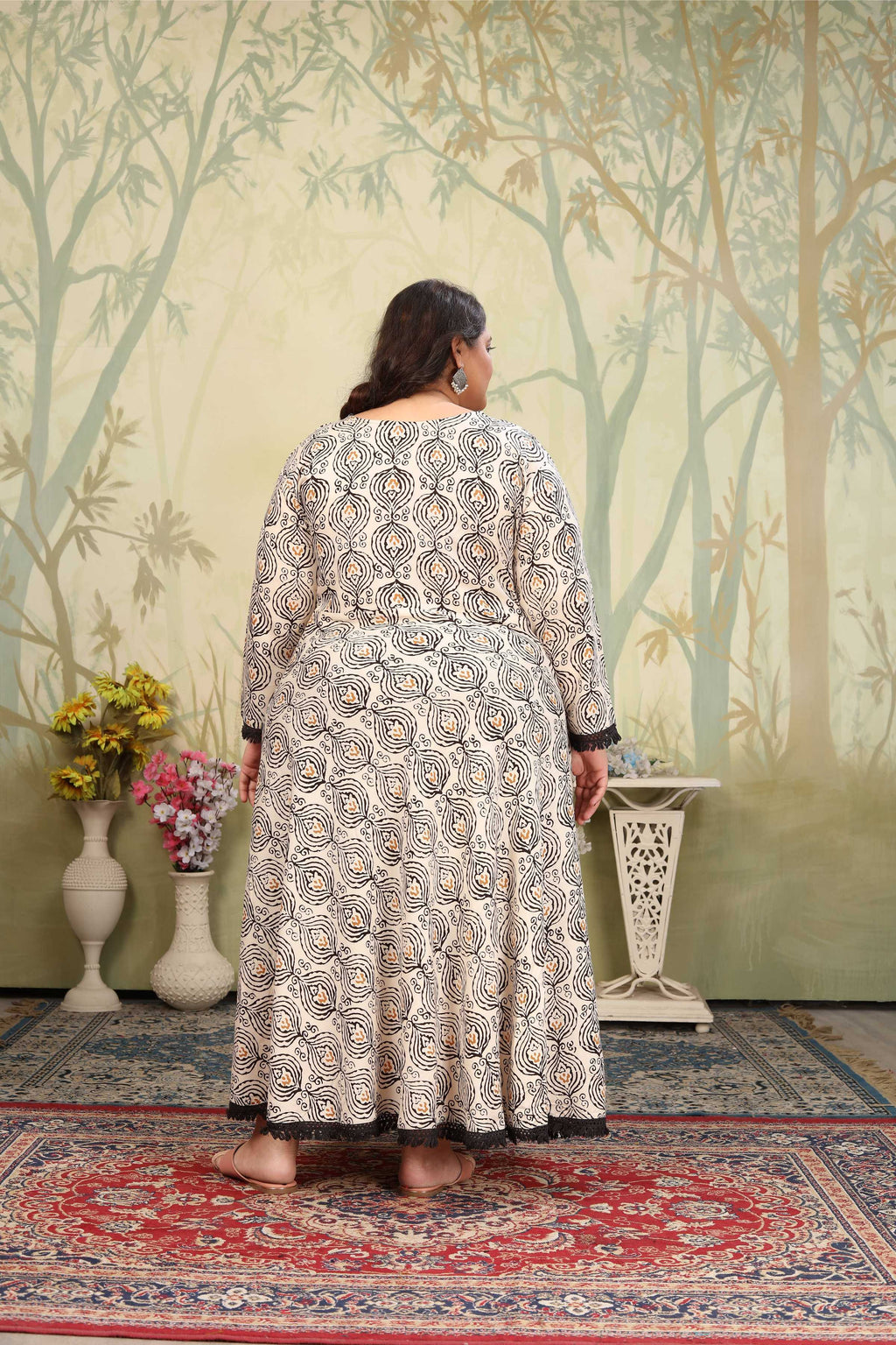 Jyoti Fashion Women's Grey Rayon Floral Print with Sequins Designer Anarkali Set