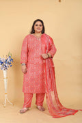 Jyoti Fashion Women's Pink Rayon Digital Print with Handwork Kurta Set