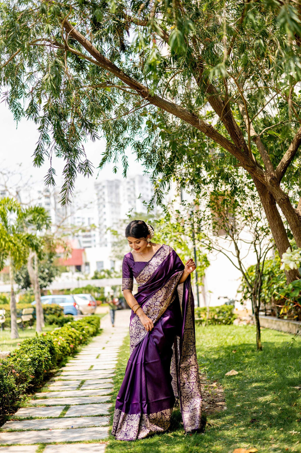 Jyoti Fashion Women's Wine Handloom Raw Silk Weaving Designer Saree with Blouse