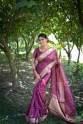 Jyoti Fashion Women's Purple Soft Kalyani Silk Zari Woven Designer Saree with Blouse
