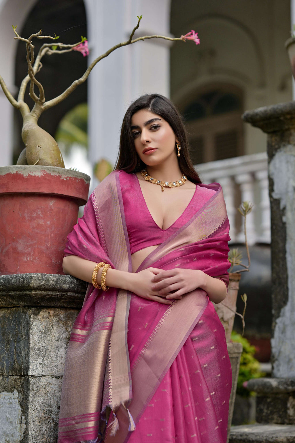 Jyoti Fashion Women's Wine Soft Kalyani Silk Zari Woven Designer Saree with Blouse