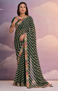 Jyoti Fashion Women's Green Coding Sequence Georgette Saree with Blouse