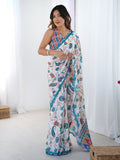 Jyoti Fashion Women's Multicolor Chinon Digital Printed Designer Saree with Blouse