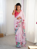 Jyoti Fashion Women's Pink Chinon Digital Printed Designer Saree with Blouse